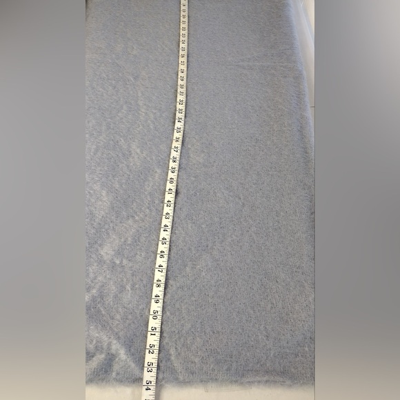 NWT Evangeline Linens Grey Mohair Pure New Wool Gray Throw Blanket - Picture 12 of 13